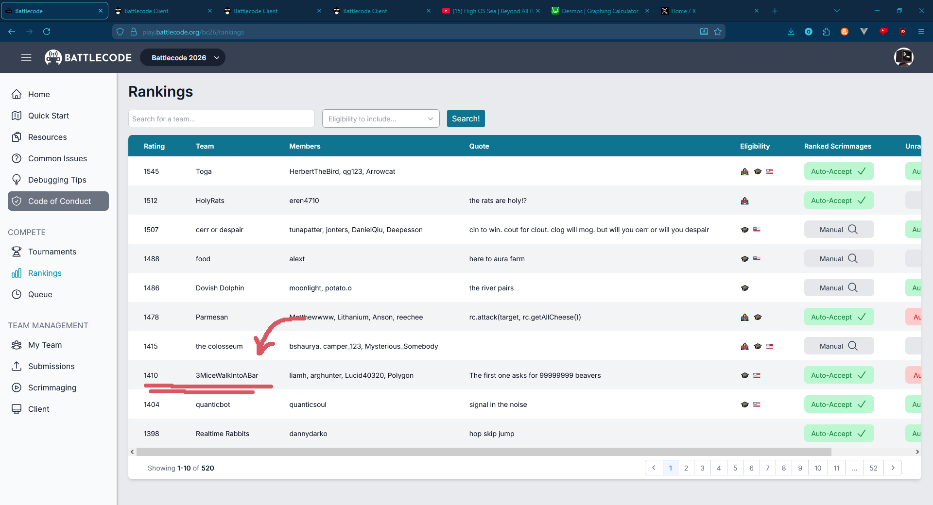 3MiceWalkIntoABar at 8th place on the ranked leaderboard