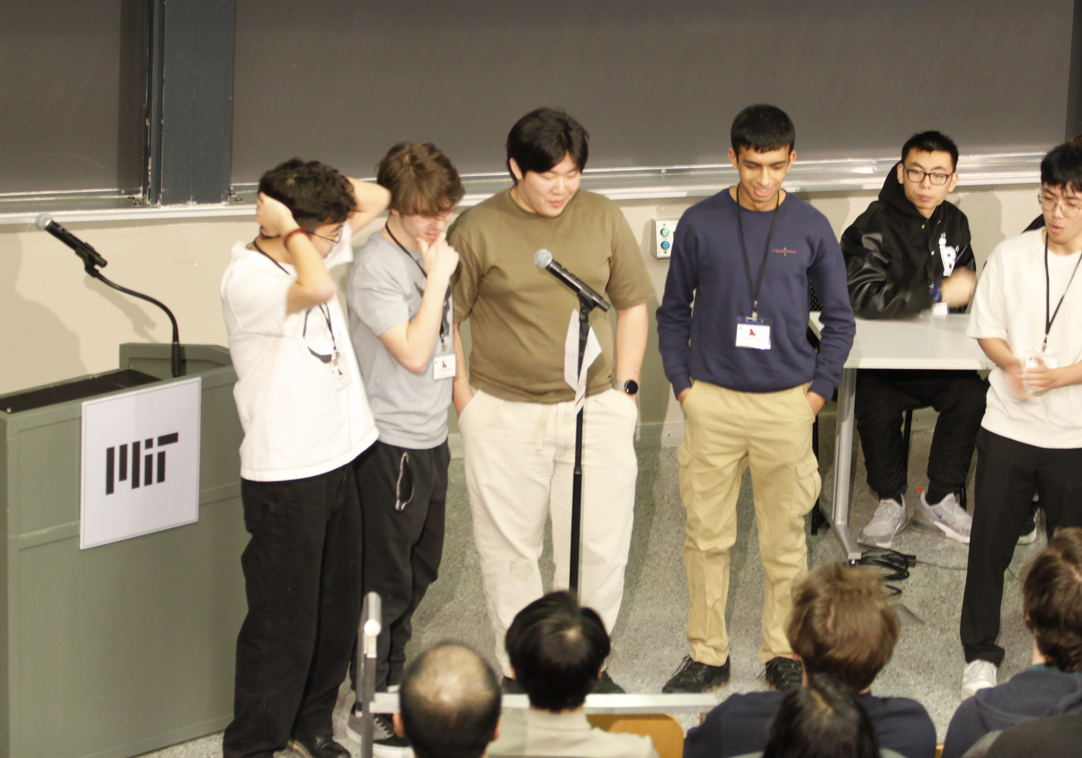 Photograph of Team 3MiceWalkIntoABar at the Battlecode 2026 Finals